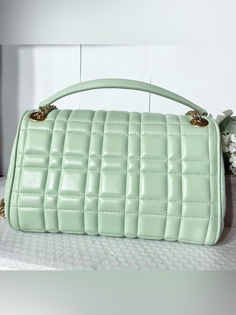 Kate Spade Evelyn Pistachio Green Quilted Leather Crossbody $458 MSRP - Picture 3 of 9